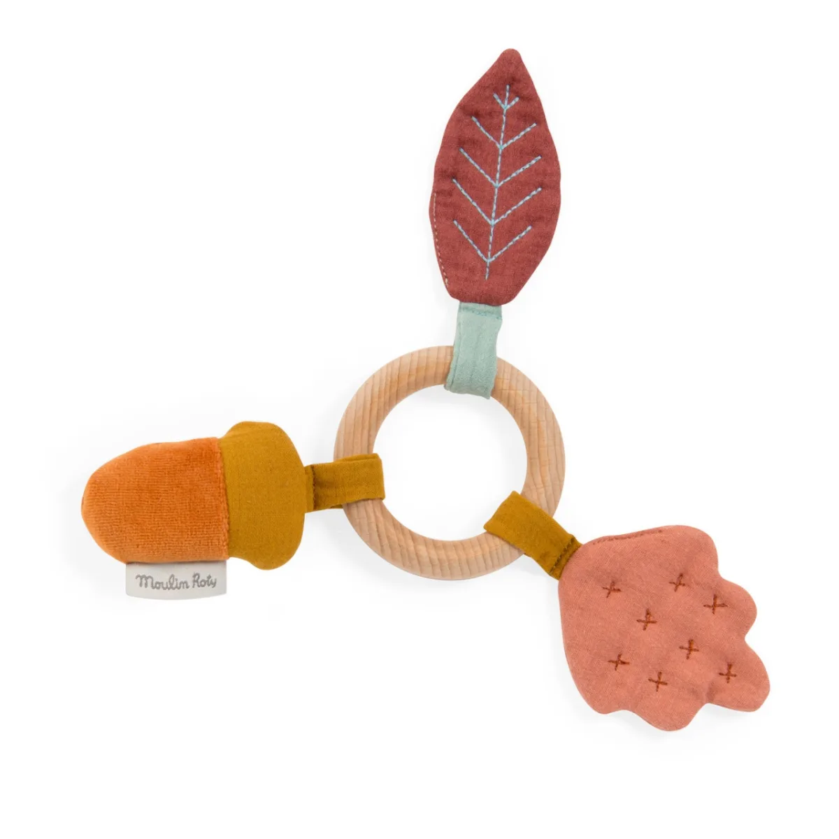 Inel lemn zornaitoare bebe, Moulin Roty - imagine 5