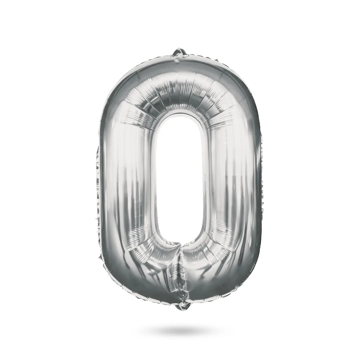 Balon folie cifra 0 argintiu, 40 inch, 78 x 50 cm, umflare cu aer sau heliu