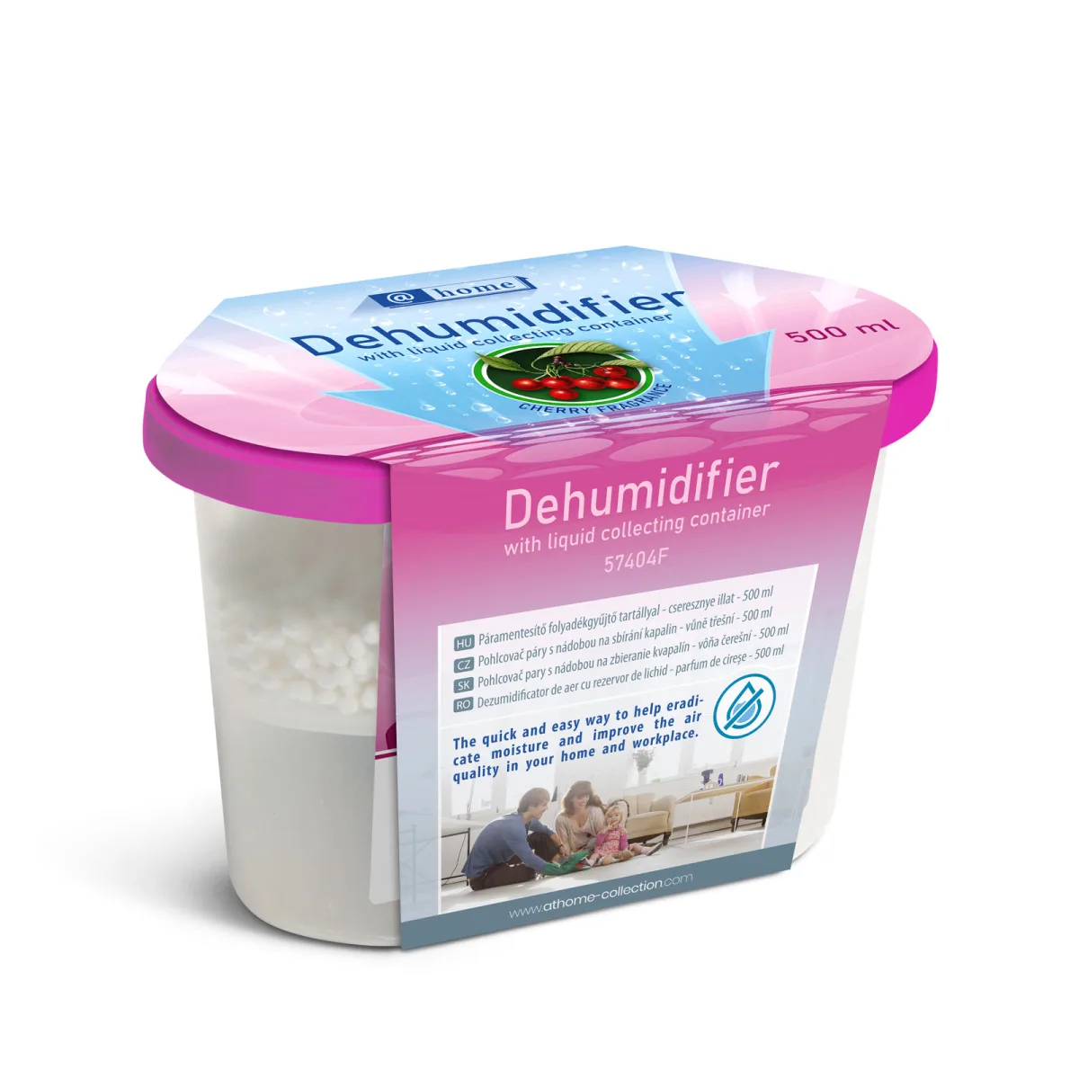 Dezumidificator 500 ml parfum cirese, absorbtie umiditate, anti mucegai, compact