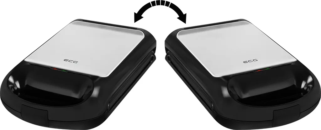 Sandwich maker grill ECG S 4310, 1200 W, 3 tipuri de placi interschimbabile 23 x 23 cm, unghi deschidere 105° - imagine 8