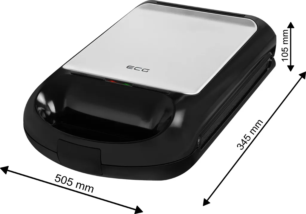 Sandwich maker grill ECG S 4310, 1200 W, 3 tipuri de placi interschimbabile 23 x 23 cm, unghi deschidere 105° - imagine 9