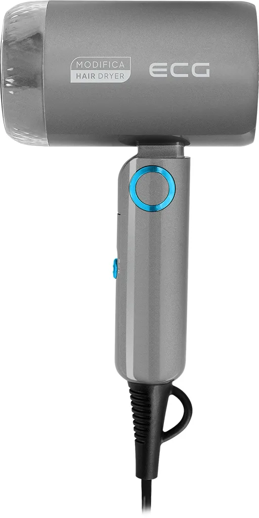Uscator de par pentru voiaj ECG Grigio Piccolo, 1200 W, 2 viteze, 2 niveluri de temperatura, maner pliabil, gri - imagine 4