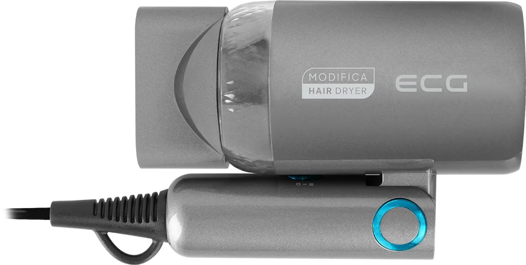 Uscator de par pentru voiaj ECG Grigio Piccolo, 1200 W, 2 viteze, 2 niveluri de temperatura, maner pliabil, gri - imagine 6