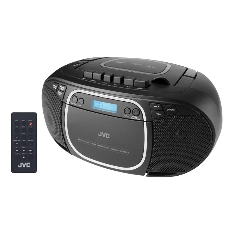 Radiocasetofon cu player CD JVC RC-E561B-DAB, 2 x 1.5 W RMS, Bluetooth/USB/MP3, AUX IN, DAB+/Tuner FM, negru - imagine 2