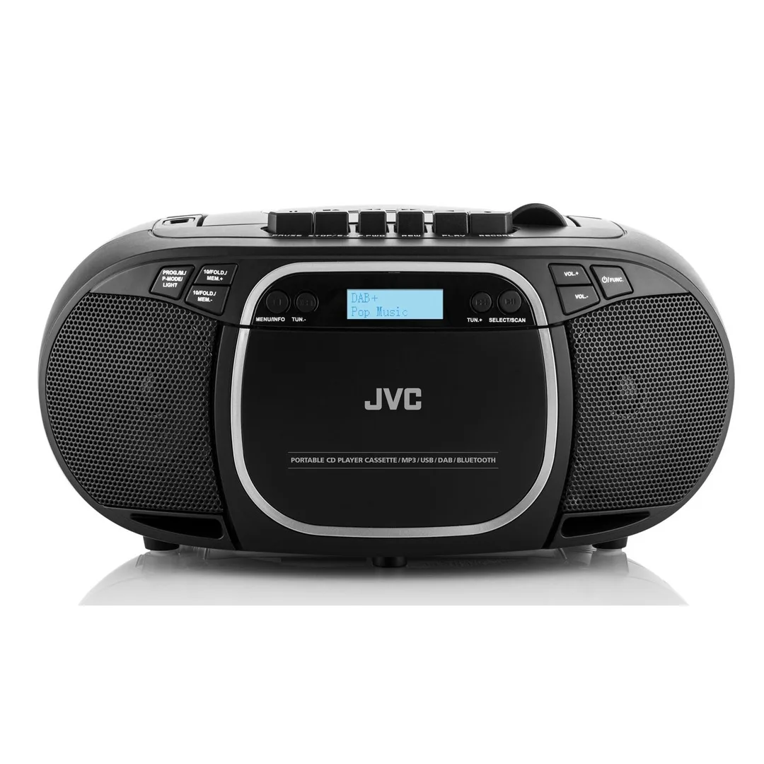 Radiocasetofon cu player CD JVC RC-E561B-DAB, 2 x 1.5 W RMS, Bluetooth/USB/MP3, AUX IN, DAB+/Tuner FM, negru - imagine 3