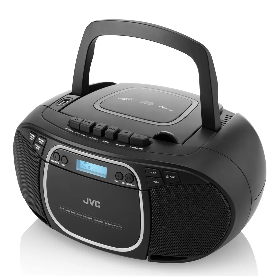 Radiocasetofon cu player CD JVC RC-E561B-DAB, 2 x 1.5 W RMS, Bluetooth/USB/MP3, AUX IN, DAB+/Tuner FM, negru - imagine 4