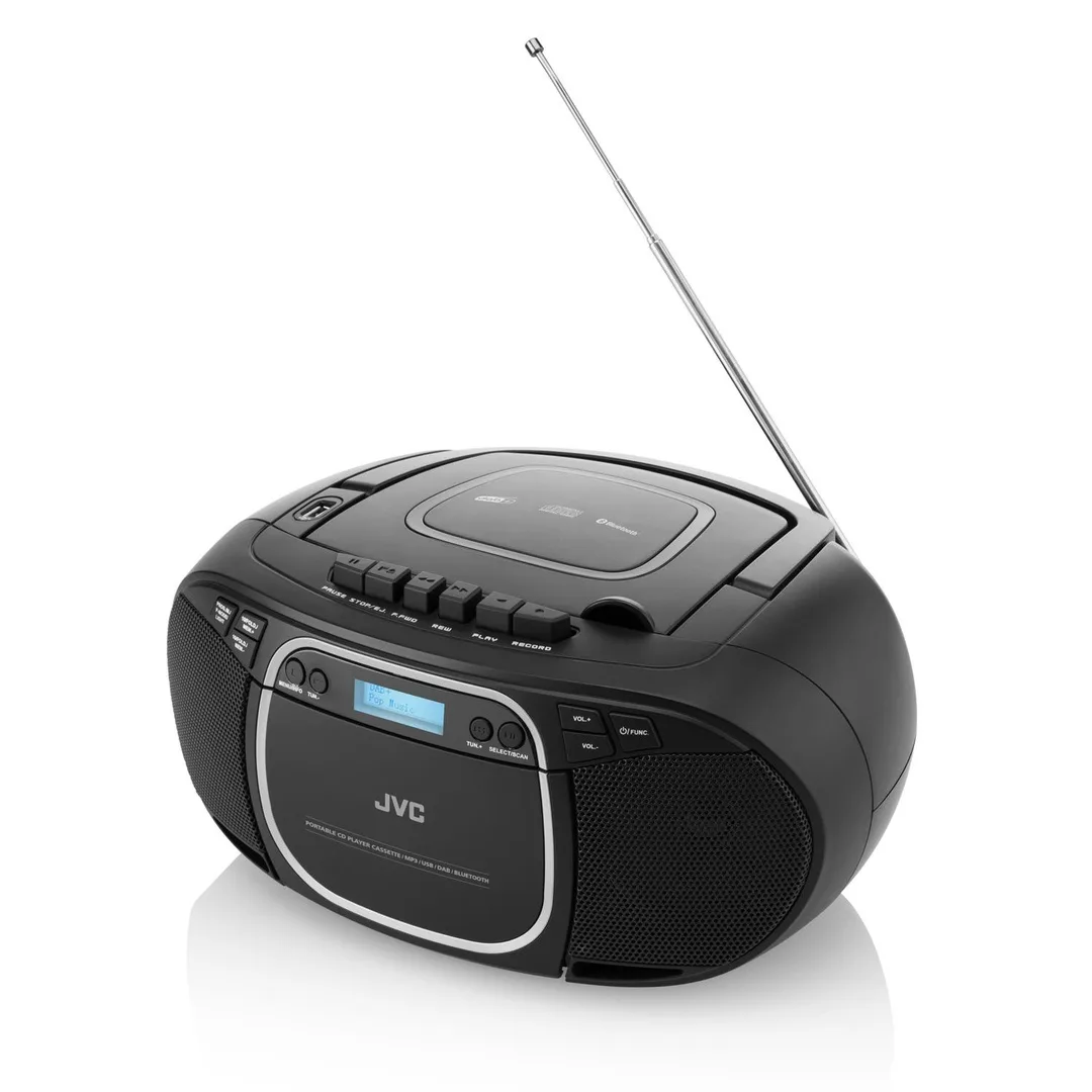 Radiocasetofon cu player CD JVC RC-E561B-DAB, 2 x 1.5 W RMS, Bluetooth/USB/MP3, AUX IN, DAB+/Tuner FM, negru - imagine 6