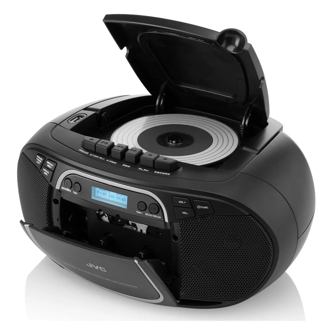 Radiocasetofon cu player CD JVC RC-E561B-DAB, 2 x 1.5 W RMS, Bluetooth/USB/MP3, AUX IN, DAB+/Tuner FM, negru - imagine 7