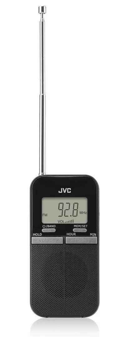Radio de buzunar portabil JVC RA-E411B, Afisaj LCD, Tuner digital FM/AM, Negru - imagine 2