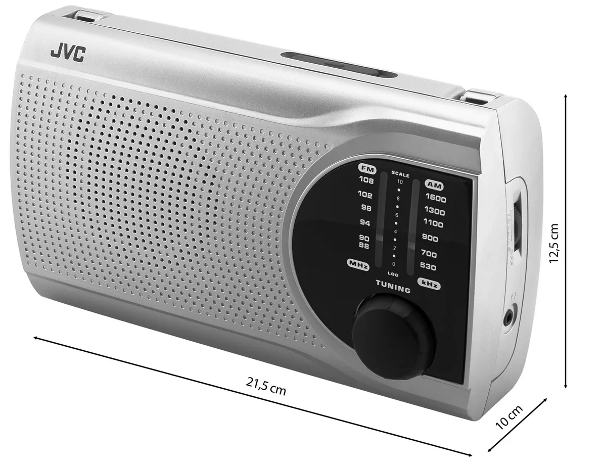 Radio JVC RA-E321S, tuner analogic FM/AM, mufa jack pentru casti, argintiu - imagine 10