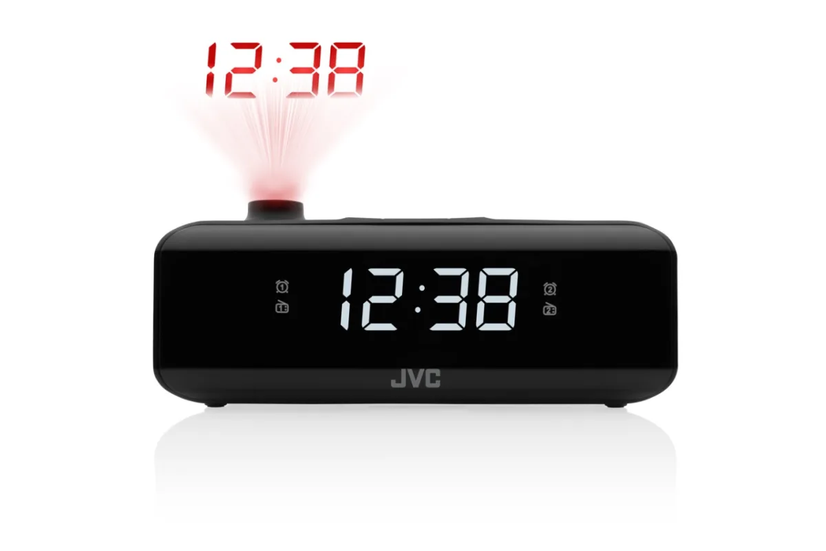 Radio cu ceas si alarma JVC RA-E211B, proiectie ora, tuner digital FM/AM, setare luminozitate, negru - imagine 3