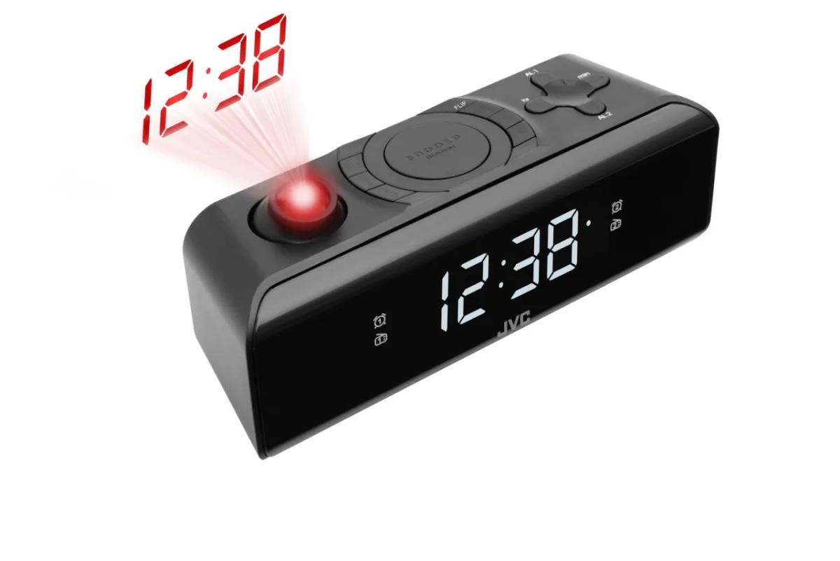 Radio cu ceas si alarma JVC RA-E211B, proiectie ora, tuner digital FM/AM, setare luminozitate, negru - imagine 4
