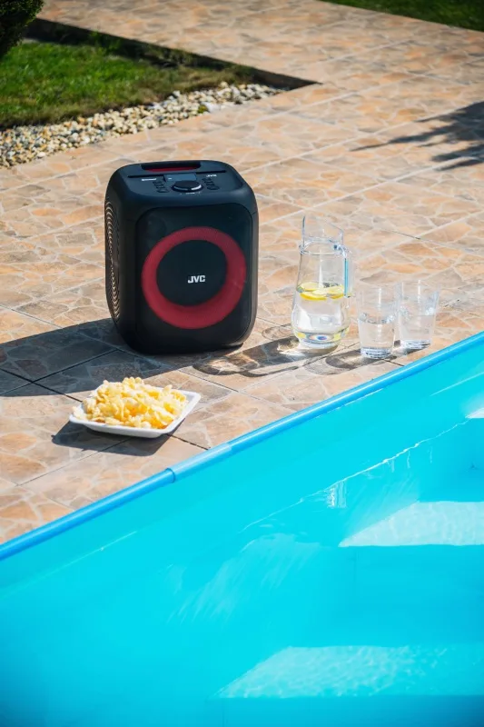 Boxa portabila JVC XS-EP314B, 60W, LED, Bluetooth, Karaoke, AUX, intrare USB, TWS, Microfon, Negru - imagine 9