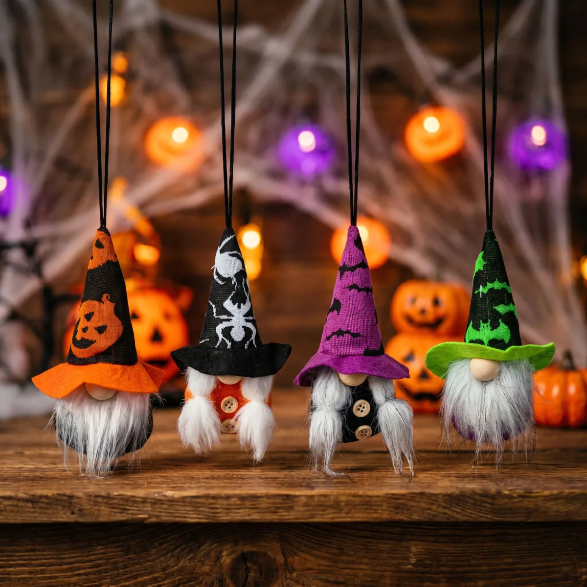 Figurina gnom Halloween suspendabila, 15 x 6 cm, poliester, 4 modele