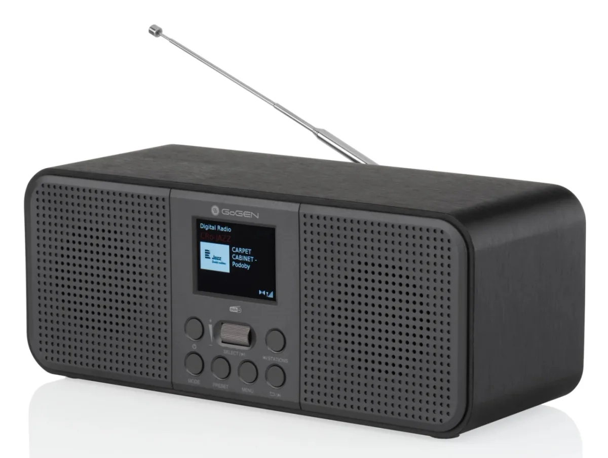 Radio DAB+/FM GoGEN DAB 800 BTC, 2 x 2 W, Bluetooth, LCD color, ceas cu alarma, negru