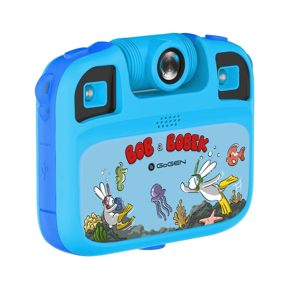 Aparat foto-video pentru copii GoGEN BOB si BOBEK AQUA FOTO, 12 Mpx , camera selfie, carcasa impermeabila, IP68, albastru - imagine 2