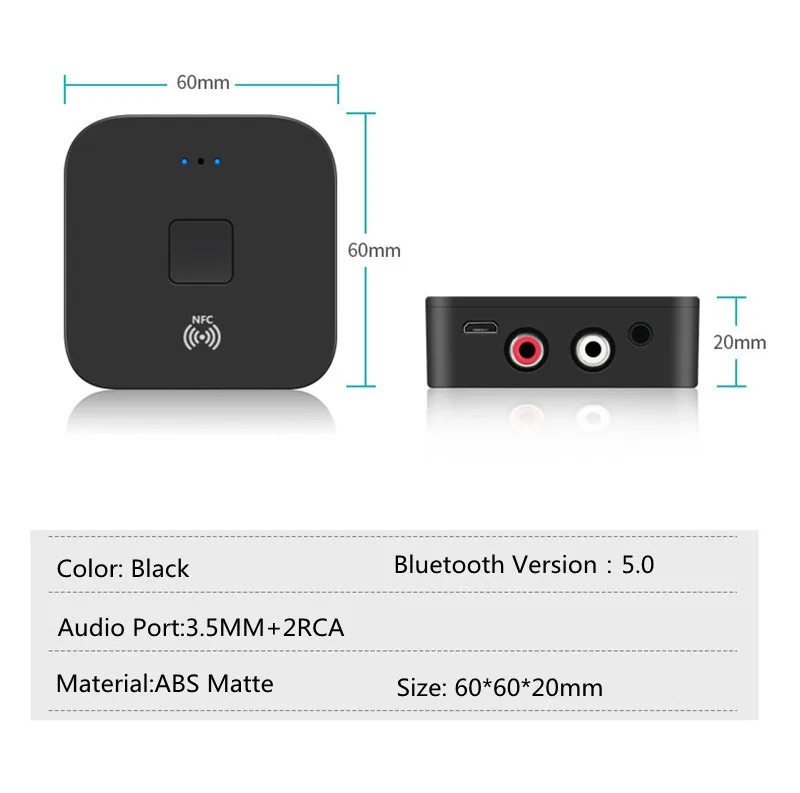 Adaptor convertor audio bluetooth NFC + DIGITAL TOSLINK la analog 2x RCA + Jack 3.5 mm - imagine 2