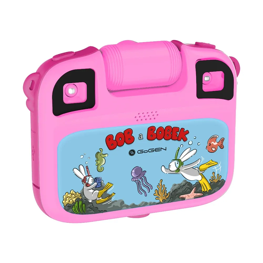 Aparat foto-video pentru copii GoGEN BOB si BOBEK AQUA FOTO, 12 Mpx , camera selfie, carcasa impermeabila, IP68, roz - imagine 5