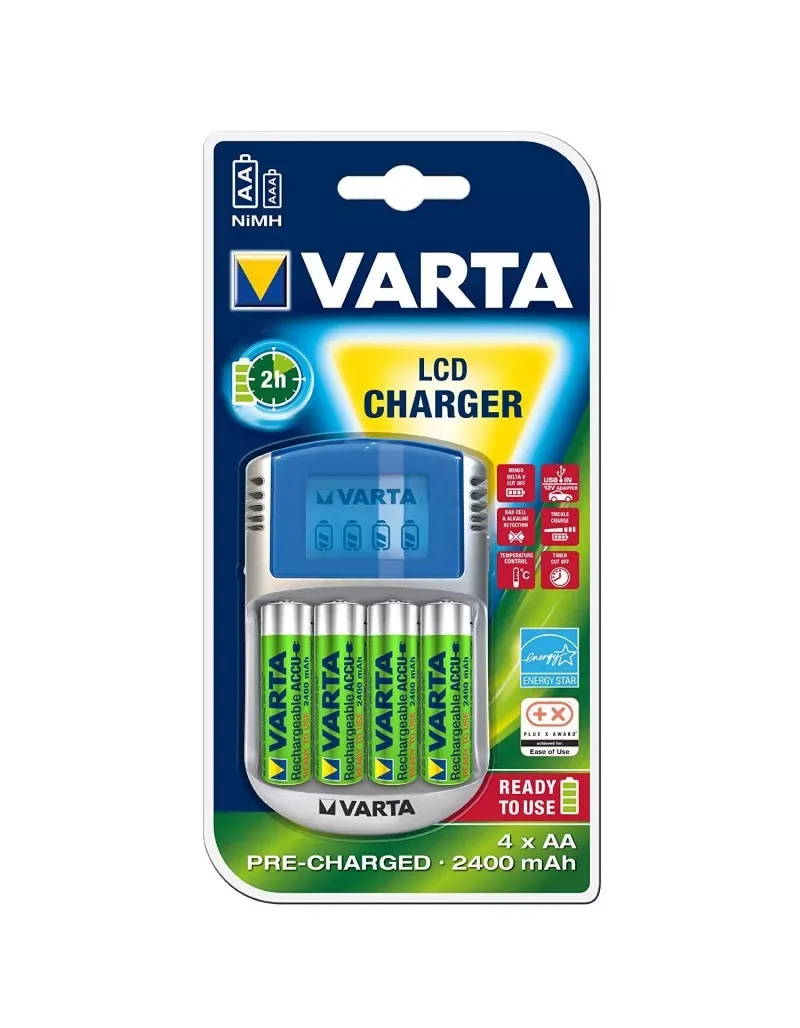 Incarcator AA AAA cu 4x acumulatori AA 2600mAh LCD Charger 57070 201 451 Varta