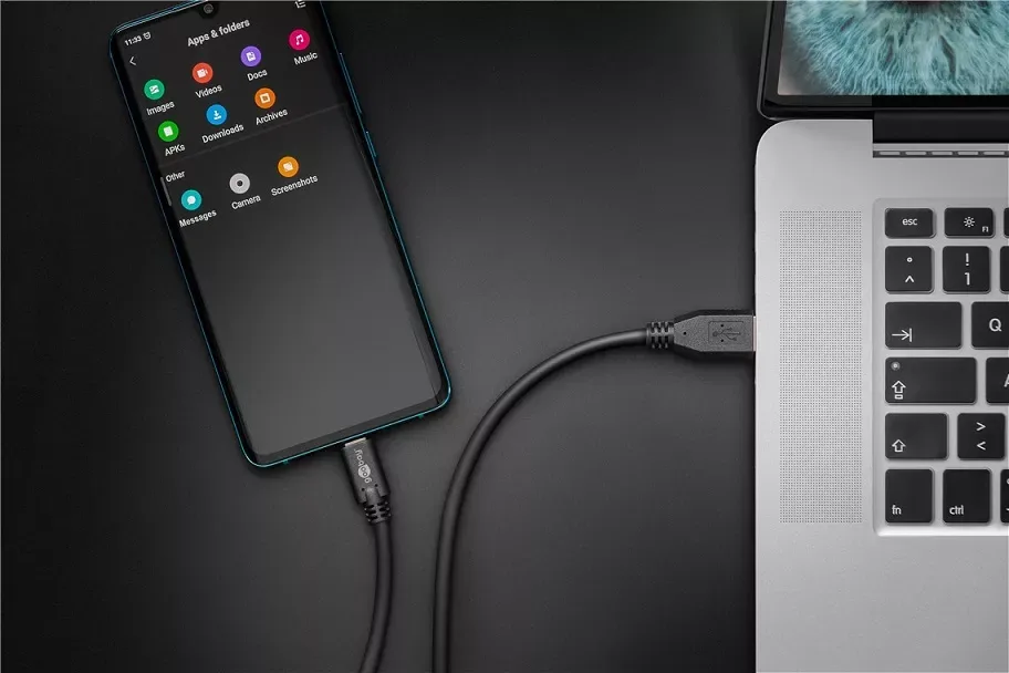 Cablu USB type C tata - USB 3.0 tata 3m negru Goobay - imagine 2
