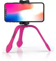 Selfie stick flexibil cu telecomanda bluetooth inclusa roz GekkoXL Zbam - imagine 2