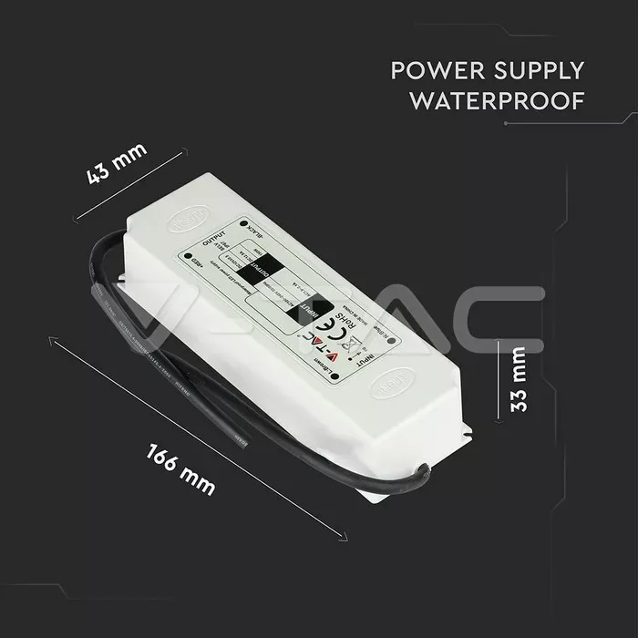 Sursa alimentare banda LED 12V 6A 75W IP67 V-TAC - imagine 2