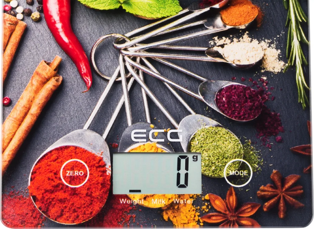 Cantar de bucatarie ECG KV 117 Chilli, 5 kg, precizie 1g, TARA, afisaj LCD, sticla securizata 3mm - imagine 4