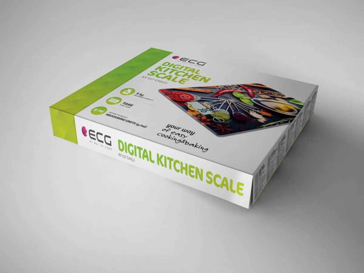 Cantar de bucatarie ECG KV 117 Chilli, 5 kg, precizie 1g, TARA, afisaj LCD, sticla securizata 3mm - imagine 5