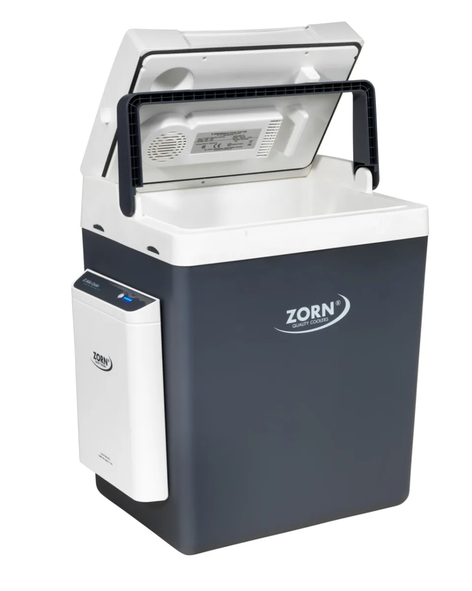 Lada frigorifica auto si camping ZORN Z 32 LNP, 29 litri, alimentare 12V/230V + acumulator extern Li-ion 20.8 Ah, racire-incalzire, alb-gri - imagine 3