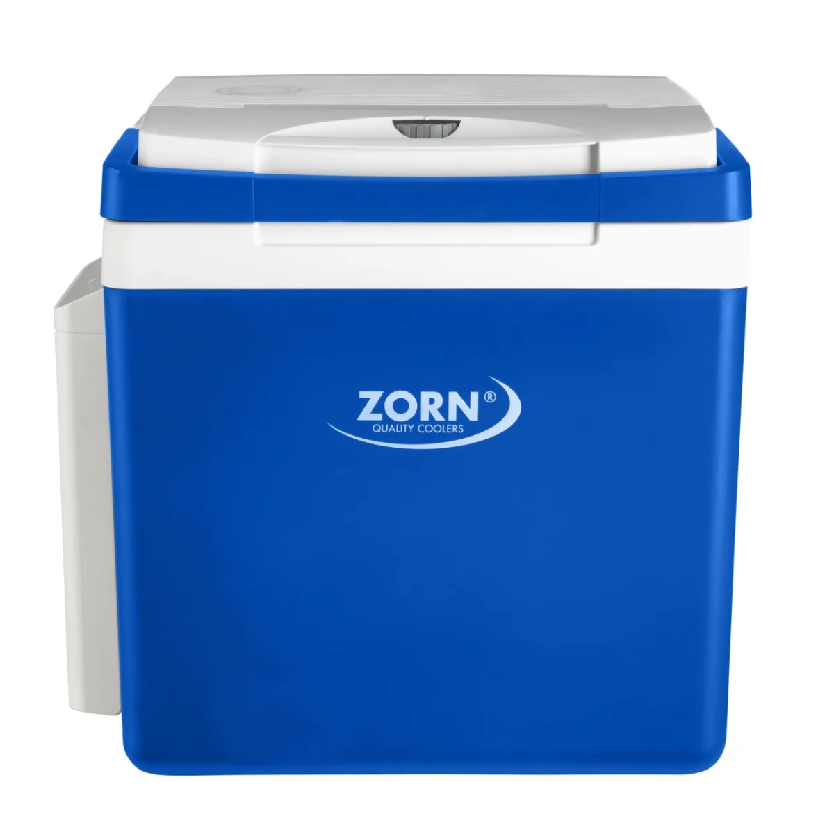 Lada frigorifica auto si camping ZORN Z 26 LNE, 25 litri, alimentare 12V/230V + acumulator extern Li-ion 7.8 Ah, racire-incalzire, alb-albastru - imagine 2