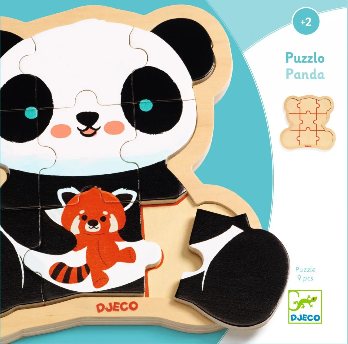 Puzzle din lemn Ursuletul Panda, Djeco - imagine 5