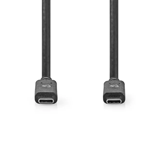 Cablu USB TYPE C tata - USB TYPE C tata 1m 100W 10Gbps 3.2 Gen 2 negru Nedis - imagine 2