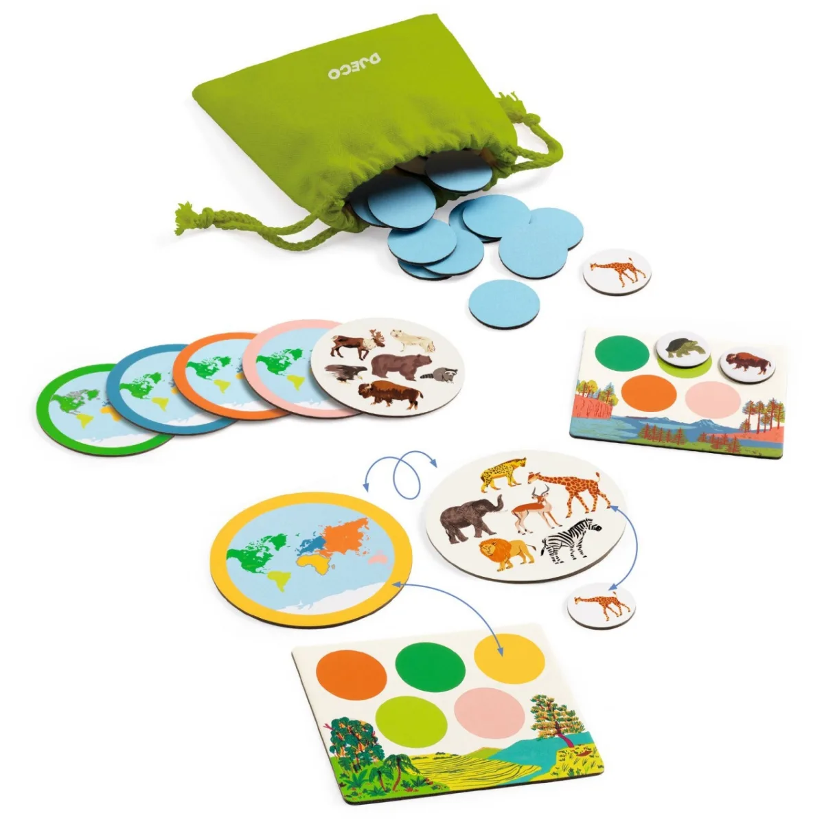 Joc educativ Loto Animo mondo, Djeco - imagine 5