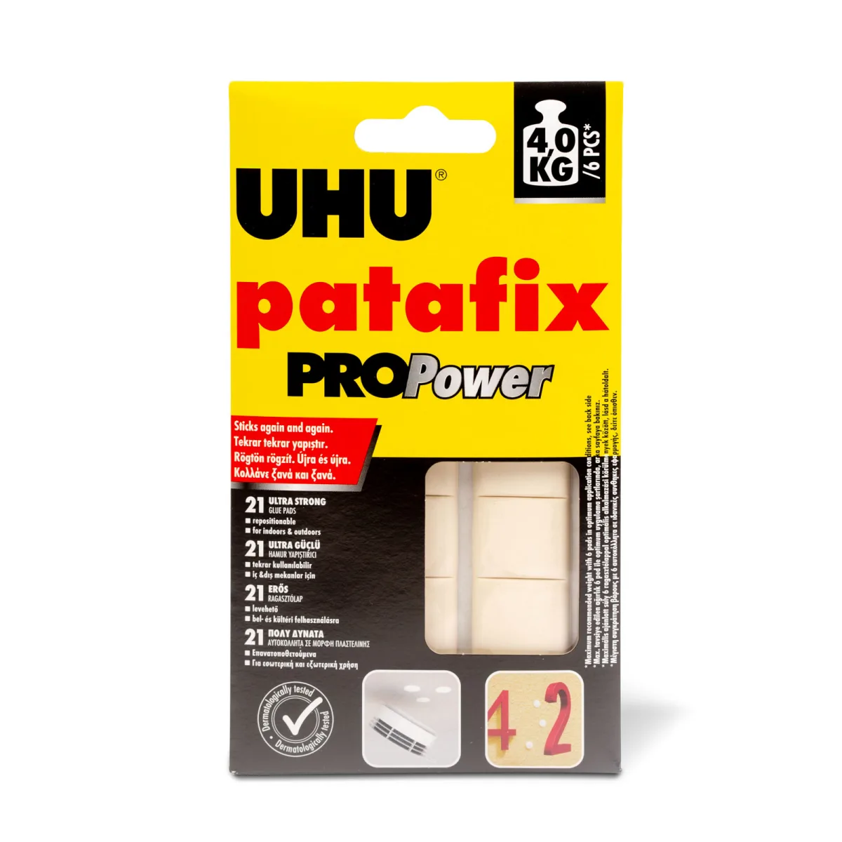 Adeziv Reutilizabil Tip Plastilină Patafix PROPower, Alb, 21 Bucăți