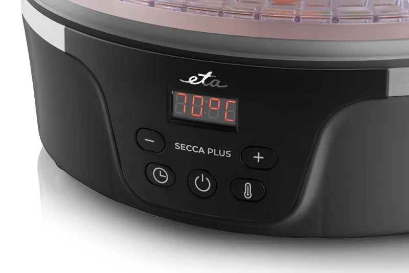 Deshidrator de alimente ETA Secca Plus 8301 90000, 380 W, 8 niveluri, 35-70 °C, afisaj LED, negru - imagine 4