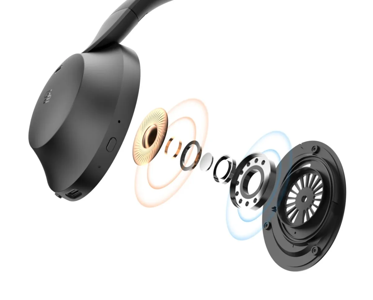 Casti audio fara fir GoGEN HBTM 93B, Over the Ear, Bluetooth 5.3, functie anulare zgomot ambiental, microfon, negru - imagine 4