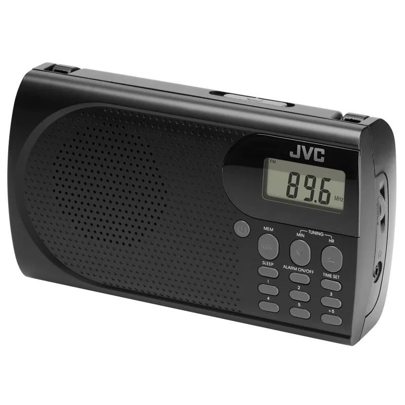 Radio portabil JVC RA-E431B, tuner digital FM, afisaj LCD, mufa jack pentru casti, ceas desteptator, antena, negru - imagine 3