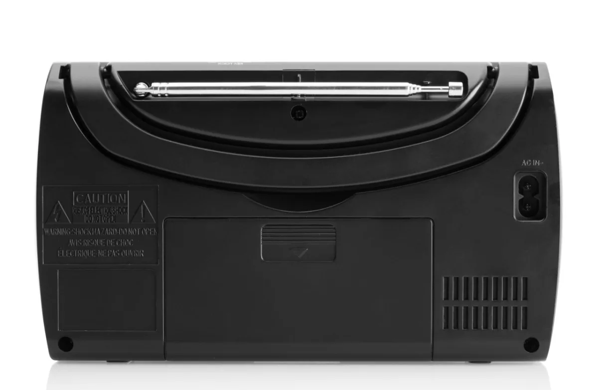 Radio portabil JVC RA-E431B, tuner digital FM, afisaj LCD, mufa jack pentru casti, ceas desteptator, antena, negru - imagine 8