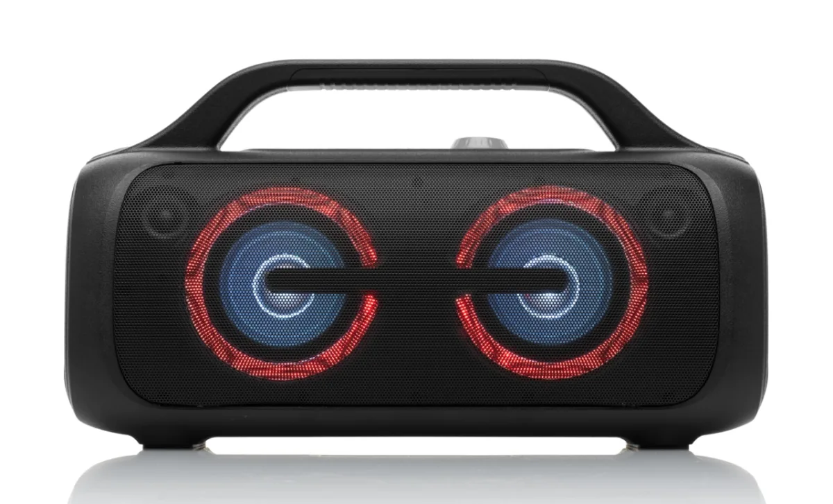 Boxa portabila JVC XS-E843B, 80W, Bluetooth 5.3, baterie Litiu-ion 3,7V/7200mAh, TWS, IPX5, efecte luminoase, negru - imagine 2
