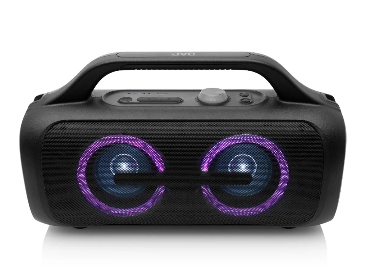 Boxa portabila JVC XS-E843B, 80W, Bluetooth 5.3, baterie Litiu-ion 3,7V/7200mAh, TWS, IPX5, efecte luminoase, negru - imagine 4