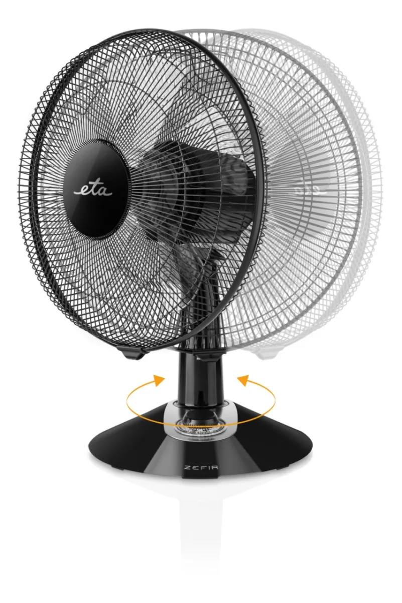 Ventilator de masa ETA Zefir 1607 90010, 45W, 30 cm, 5 palete, 4 moduri de suflare a aerului, oscilatie, negru - imagine 4
