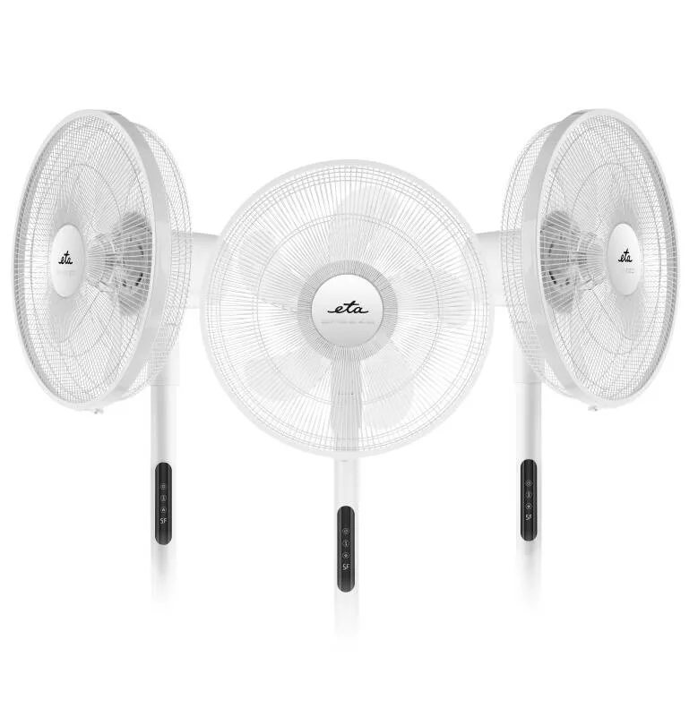 Ventilator cu picior ETA Breezo 460790000, design de lux, 60 W, 45 cm, 4 viteze, 5 palete, oscilatie, temporizator, LED, telecomanda, alb - imagine 9