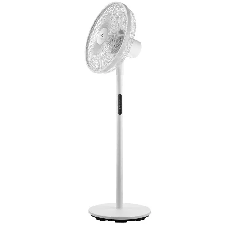 Ventilator cu picior ETA Breezo 460790000, design de lux, 60 W, 45 cm, 4 viteze, 5 palete, oscilatie, temporizator, LED, telecomanda, alb