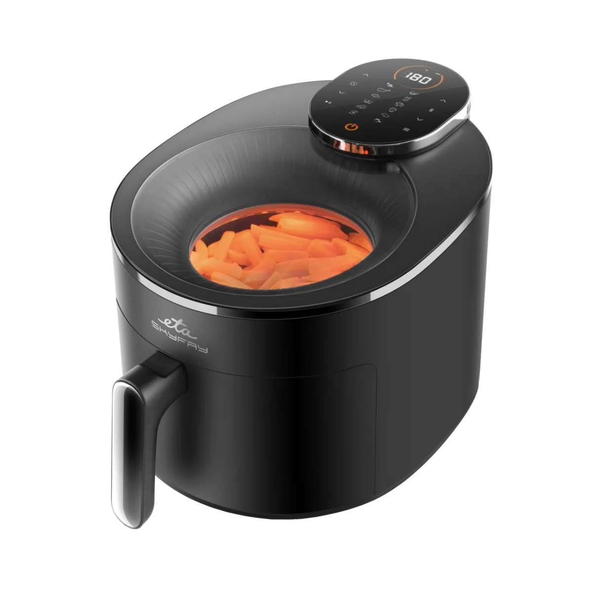 Friteuza cu aer cald ETA SkyFry 5168 90000, 5 litri, 1500 W, 12 programe, control tactil, negru