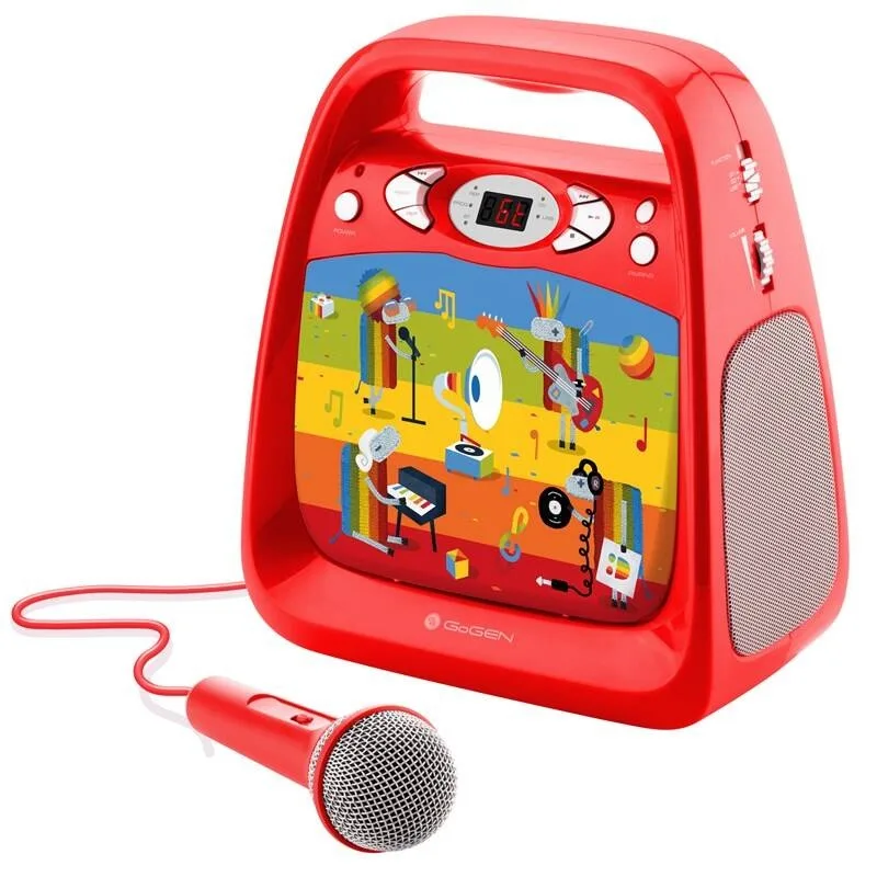 CD player cu Bluetooth si functie karaoke GoGEN DECKO, USB, MP3, Microfon, Rosu