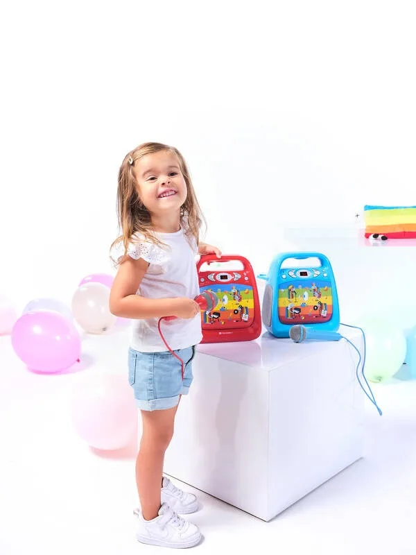 CD player cu Bluetooth si functie karaoke GoGEN DECKO, USB, MP3, Microfon, Rosu - imagine 8