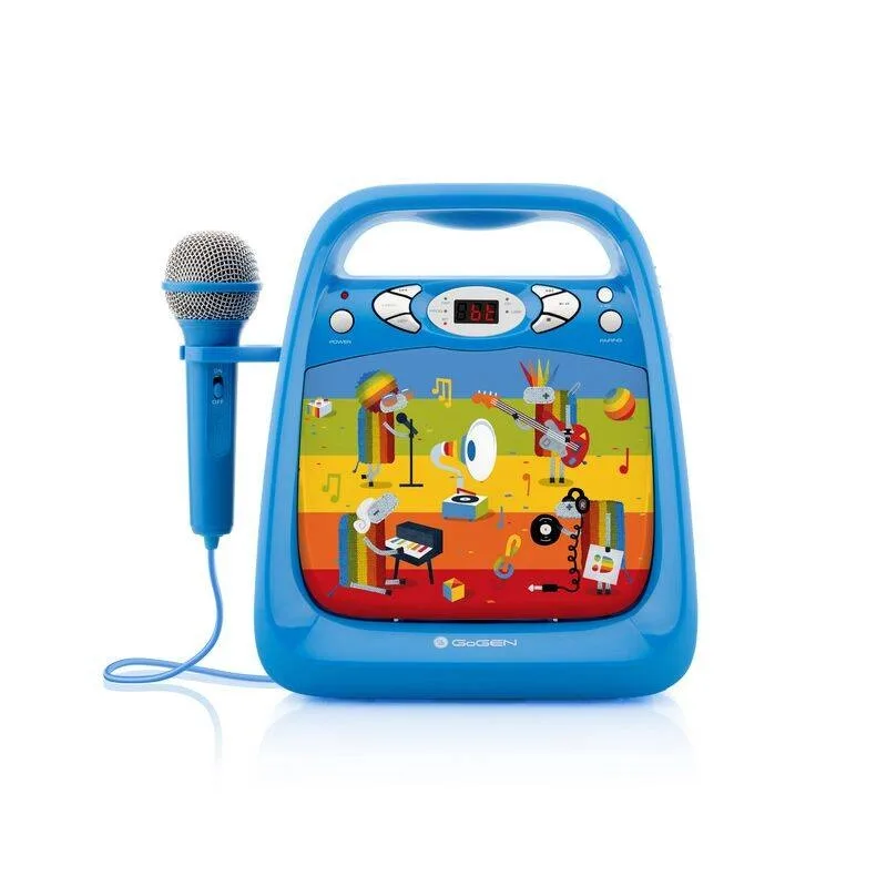 CD player cu Bluetooth si functie karaoke GoGEN DECKO, USB, MP3, Microfon, Albastru - imagine 2