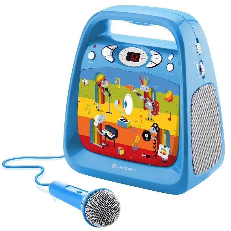 CD player cu Bluetooth si functie karaoke GoGEN DECKO, USB, MP3, Microfon, Albastru