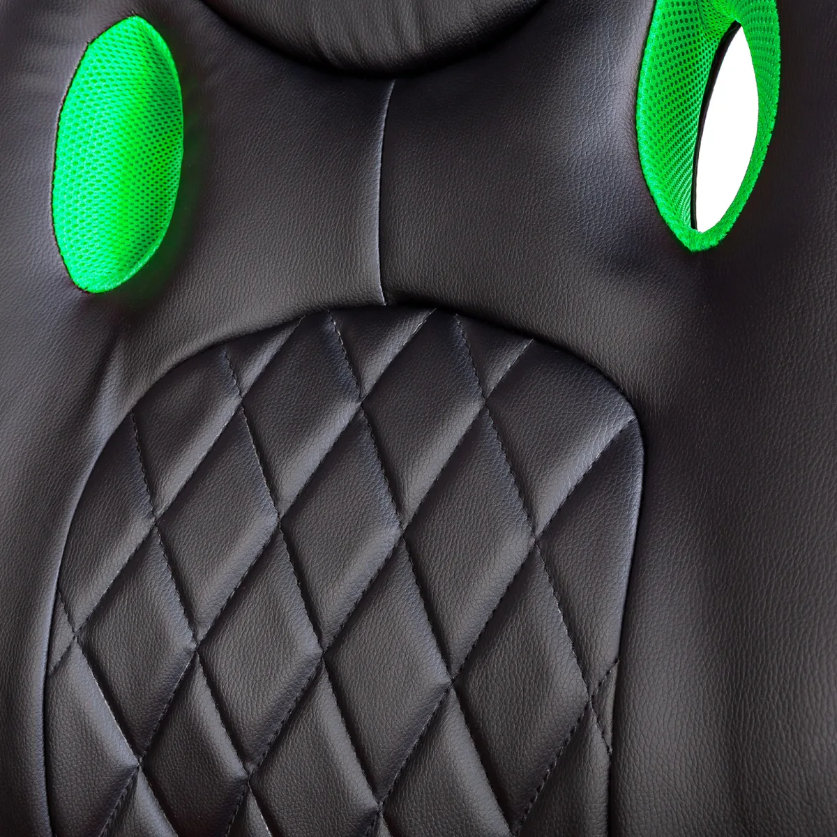 Scaun gaming ergonomic reglabil, cu cotiere fixe, negru verde, rotativ, suport 110 kg - imagine 2