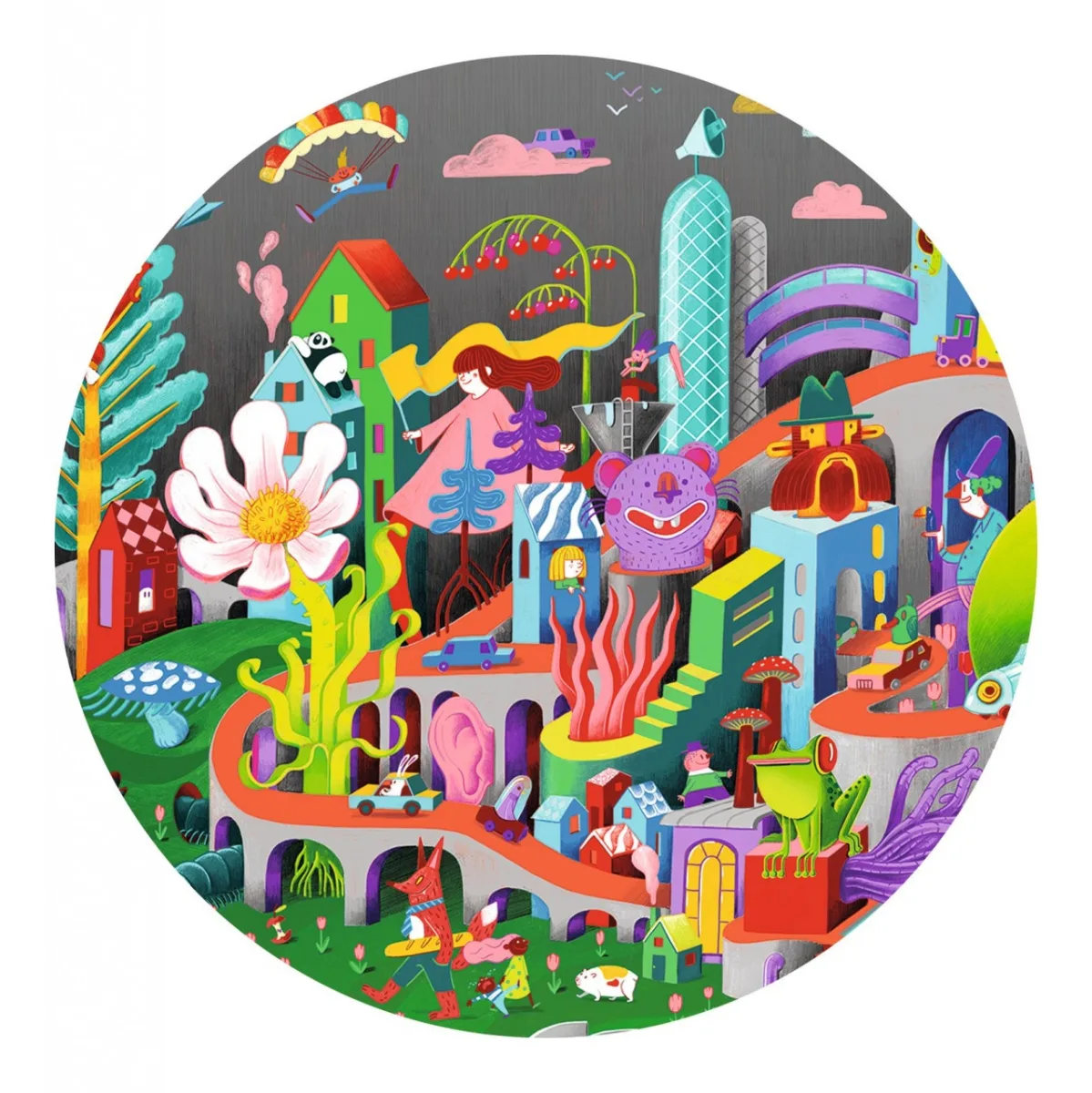 Puzzle observatie Nebunia din oras, Djeco - imagine 5
